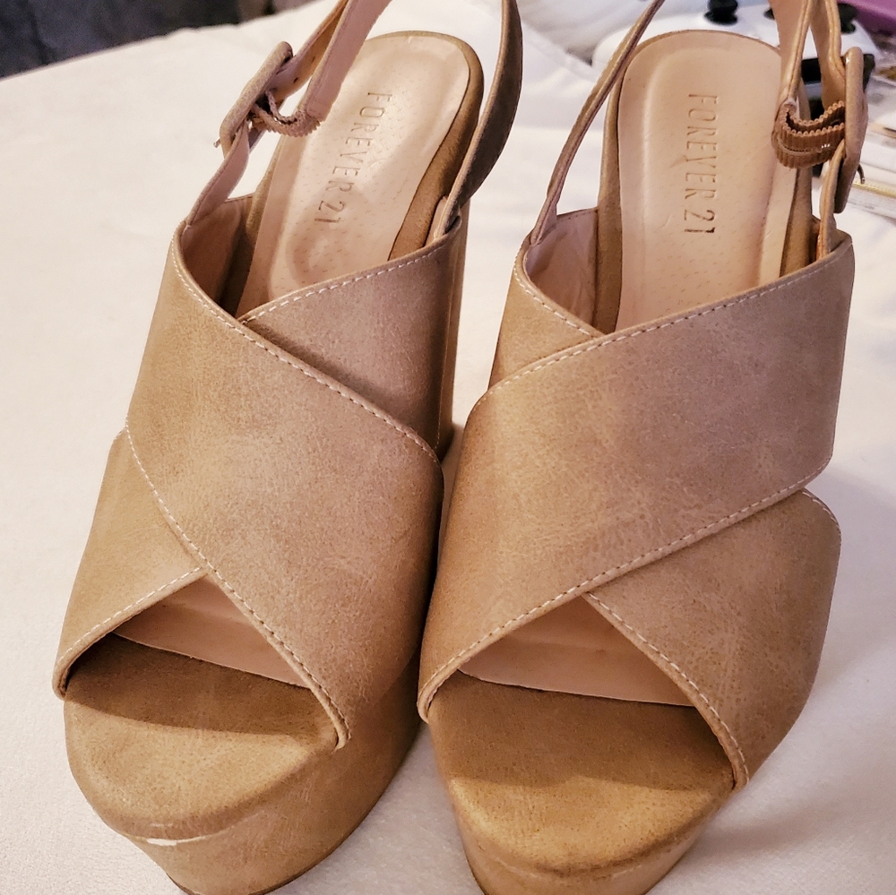 Nude Platform Wedges
